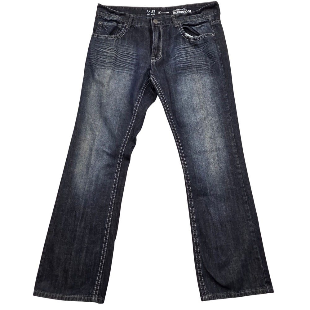 INC Copenhagen Modern‎ Boot Mens Jeans 36x32 Dark Wash Blue